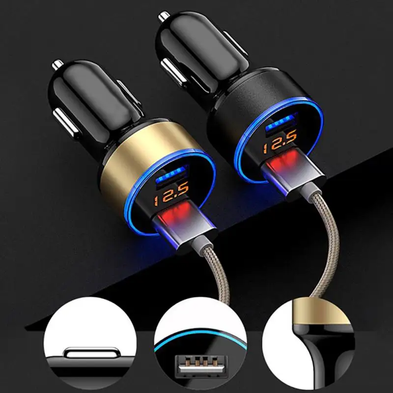 Car Charger 5V 3.1A With LED Display Dual Usb Phone Car-Charger For Xiaomi Samsung S8 iPhone X 8 Plus Tablet | Автомобили и