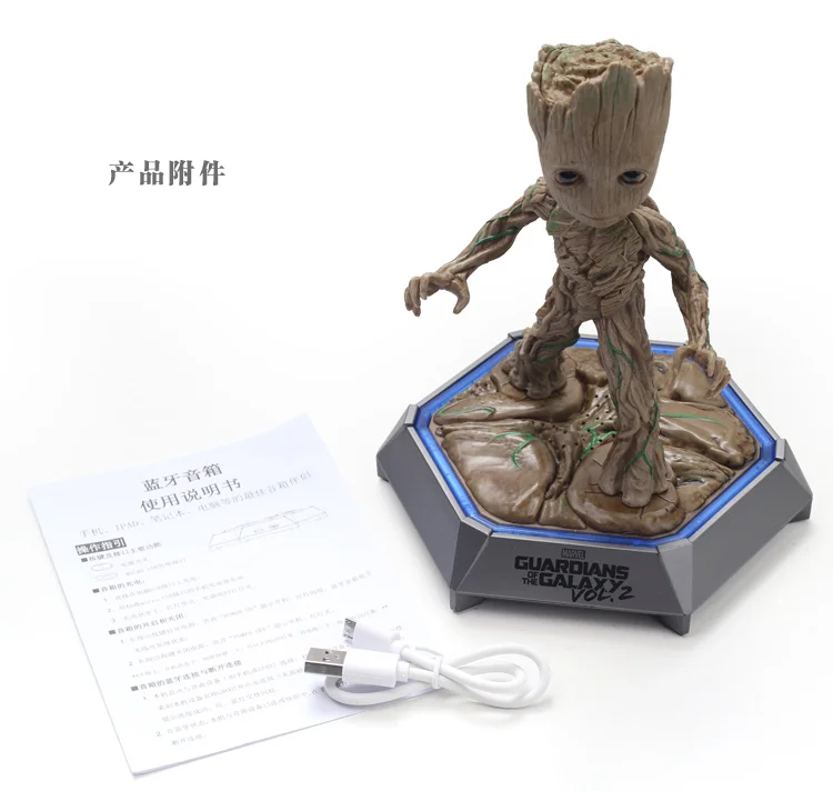 Groot модель стерео громкий динамик портативный сабвуфер беспроводной динамик s подарок на день рождения Рождество портативный Groot светодиодный Bluetooth динамик