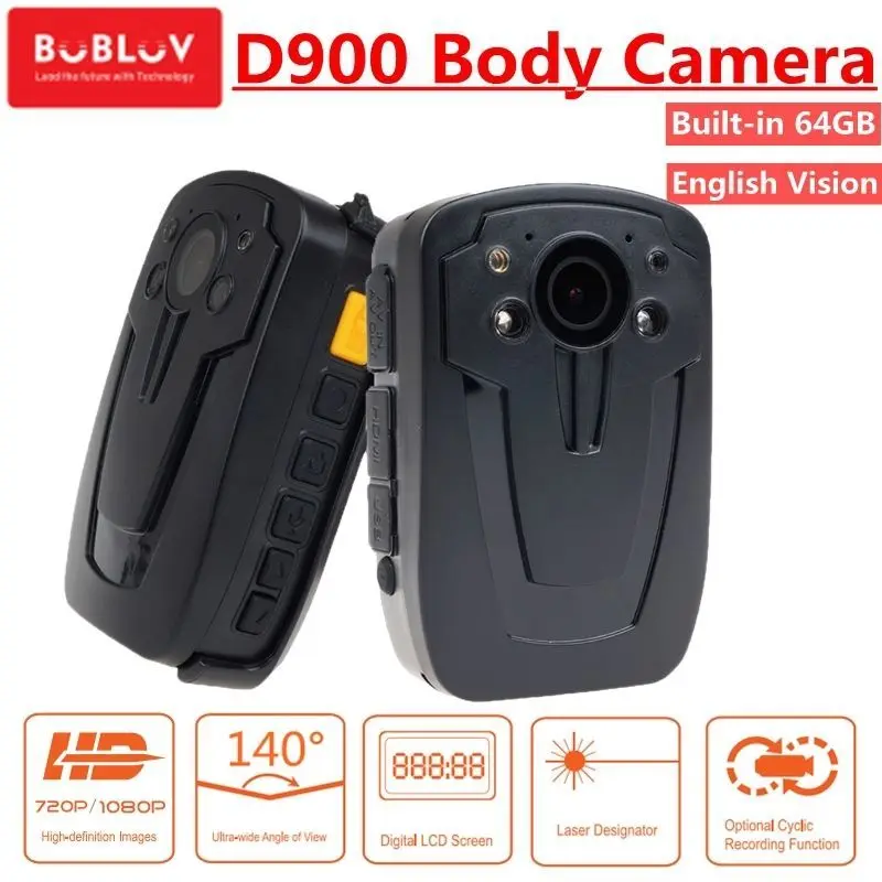 BOBLOV D900 64GB камера с эффектом потертости Hands Free полицейская портативная