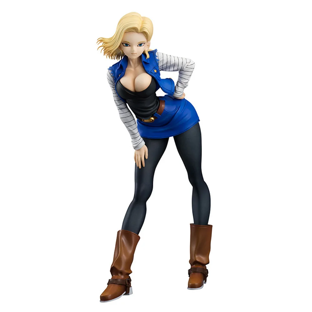 20 см Dragon Ball Z Android 18 лазурит Сексуальная аниме фигурка ПВХ Новая коллекция Фигурки игрушки коллекция для Рождественский подарок