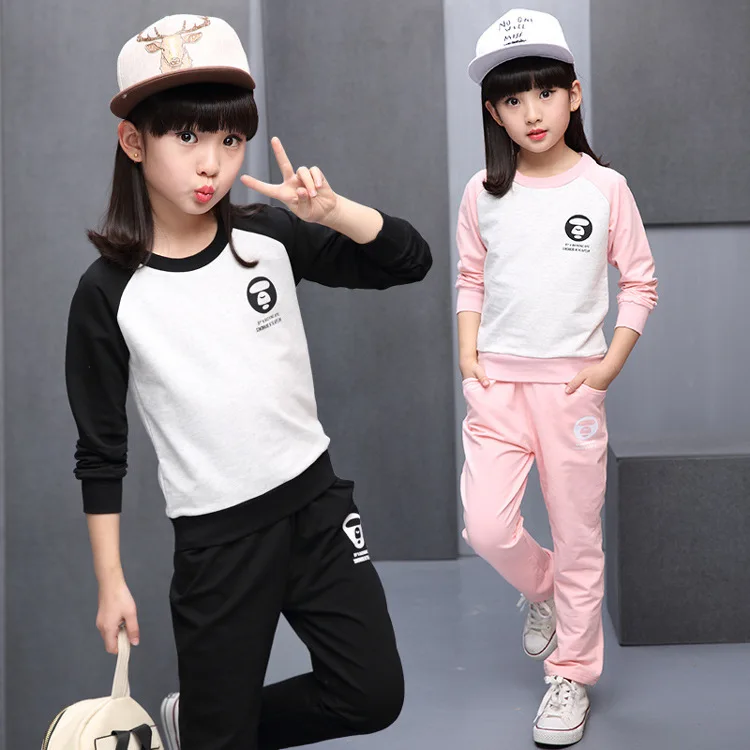 2 шт. детский спортивный костюм с цветочным принтом и штаны | Детская одежда обувь