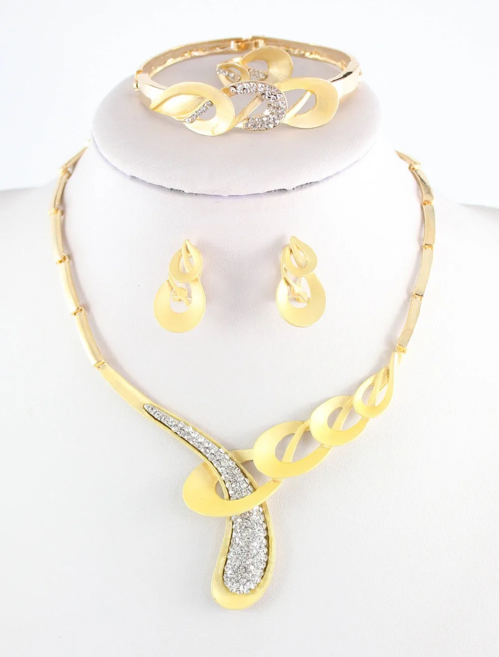 Модный люкс свадебное 18 К позолоченный кристалл африканский костюм дубай