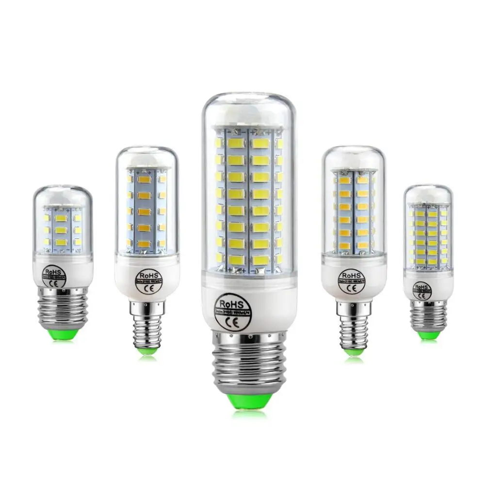 220В Светодиодная лампа Кукуруза лампада E27 E14 5730SMD 24 36 48 56 69 72 светодиодных свечей