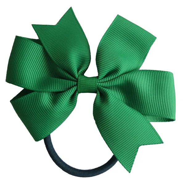 2 шт. заколка для волос с резинками 3,5 ''Hairbow упругих волос аксессуары дети хвост держатель резинки для волос ласточкин хвост Луки - Цвет: 580 Emerald