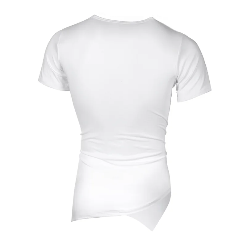 Летняя мужская футболка с асимметричным подолом Helisops коротким рукавом и