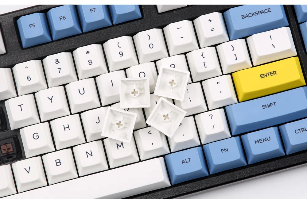 Голубое небо и белое облако keycap 112/157 клавиш PBT Вишневый профиль краситель-сублимированный MX Переключатель для механической клавиатуры keycap