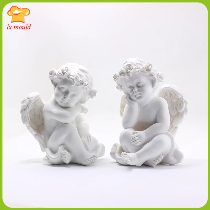 

Stereo Angel Silicone Mould Doll Wreath Handmade Soap Moulds Candle Mold