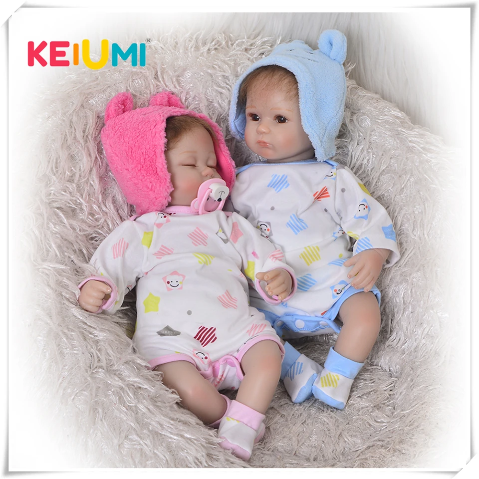 KEIUMI 17 'ས см реалистичные куклы для новорожденных мягкие силиконовые спящие