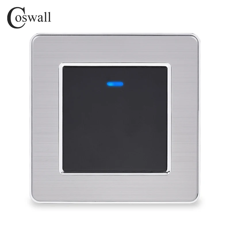 Панель из нержавеющей стали Coswall 1 клавиша светильник канал переключатель света