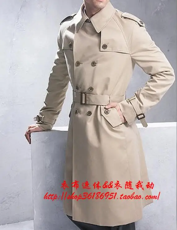 

M-6XL HOT / Spring Men New Fashion Big yards of cultivate one's morality and long trench coat