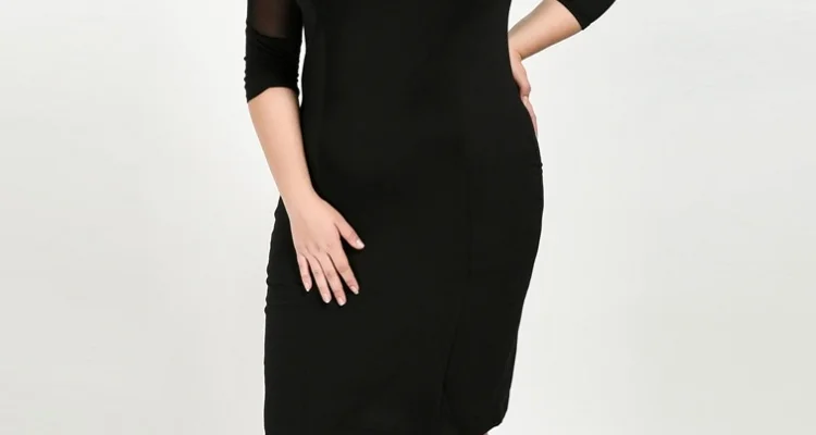 TUHAO, лето, 4XL, 5XL, 6XL размера плюс, Женские Элегантные платья с сетчатыми рукавами, большой размер, элегантное черное офисное вечернее платье, RL