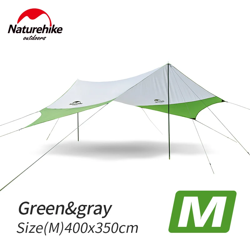 Green Grey M Naturehike открытый тент палатка Кемпинг большой беседка брезент беседка складной навес палатка для автомобиля солнцезащитный навес NH16T012-S - Цвет: Green Grey M