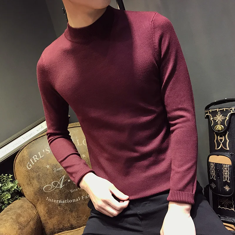 Однотонный свитер с высоким воротником на весну и осень 2019|Джемперы| |