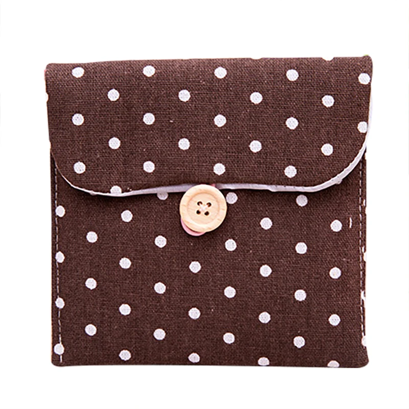 

Sanitary Napkin Bag Polka Dot Mini Pouch Small Women Cotton Bag Girl Sanitary Pad Storage Bag Hygiene Menstrual Panty Organizer