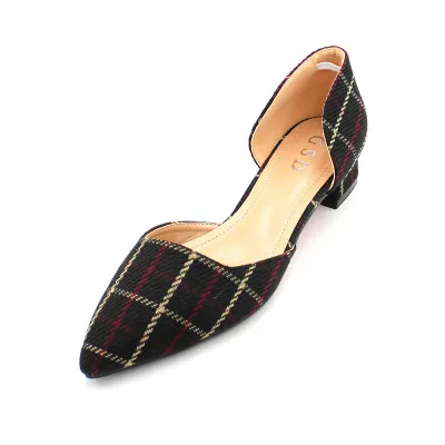 2019 г. Новые летние тонкие туфли с острым носком на низком каблуке модная женская