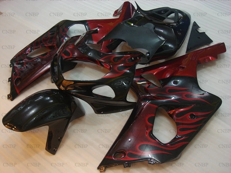 GSXR600 GSXR750 GSXR1000 2000 - 2003 K12 Пластиковые обтекатели GSX R600 R750 R1000 01 00 черная красная рамка