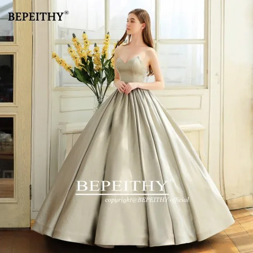 sliver BEPEITHY, винтажное милое вечернее платье, вечерние, элегантные,, блестящая ткань, бальное платье, платья для выпускного вечера, Robe De Soiree - Цвет: sliver