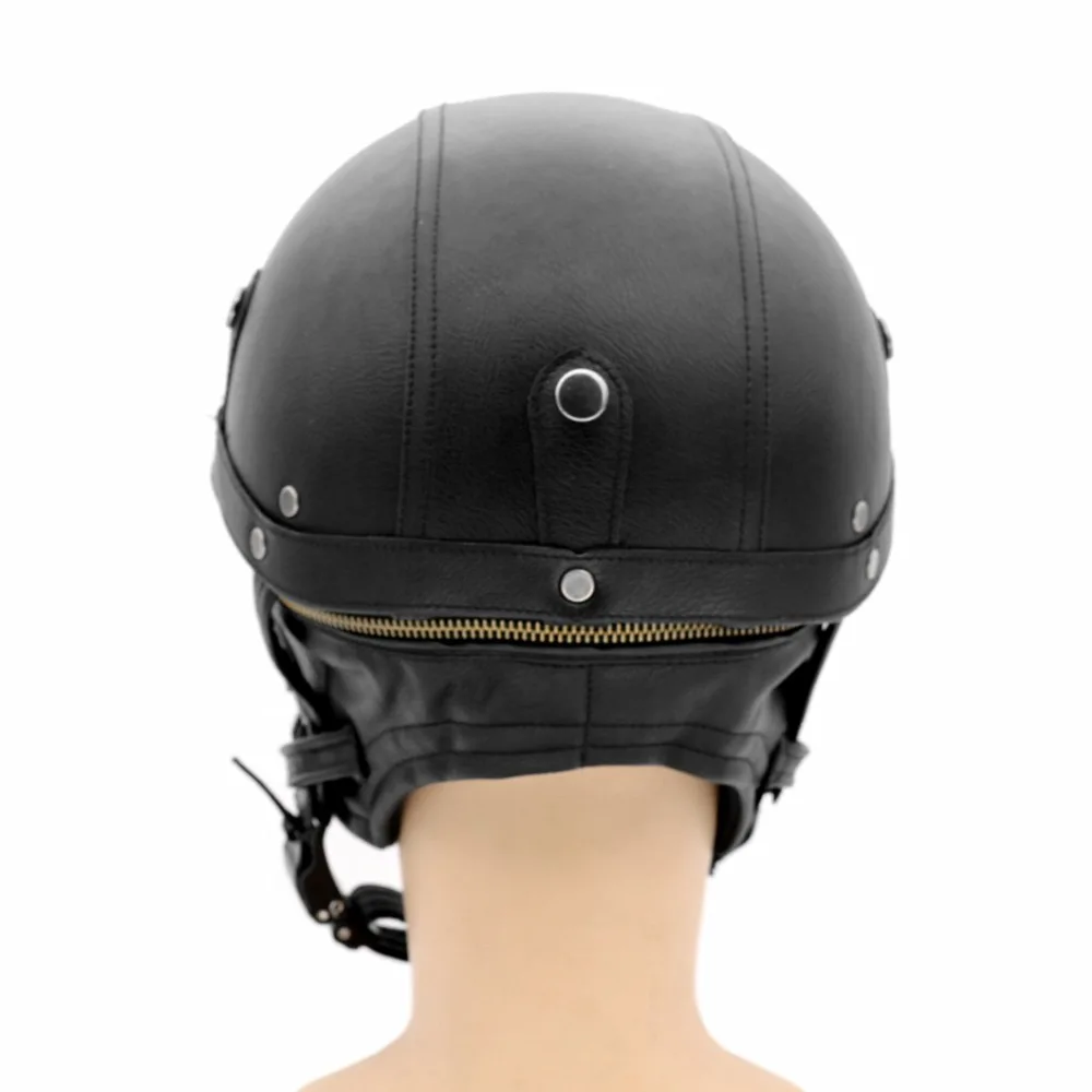 Кожаный винтажный мотоциклетный шлем Vespa с полуоткрытым лицом и воротником|helmet