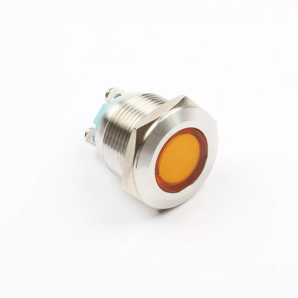 Светодиодный металлический индикатор 19 мм Водонепроницаемая сигнальная лампа 3