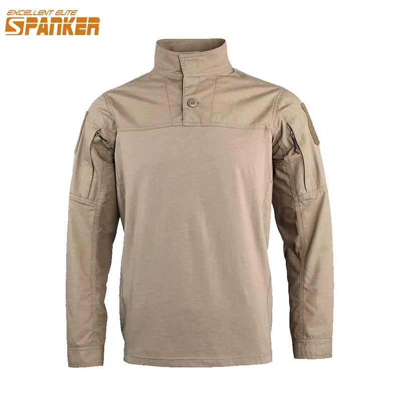 Отличная Элитная уличная Мужская футболка с длинным рукавом спанкер Военная