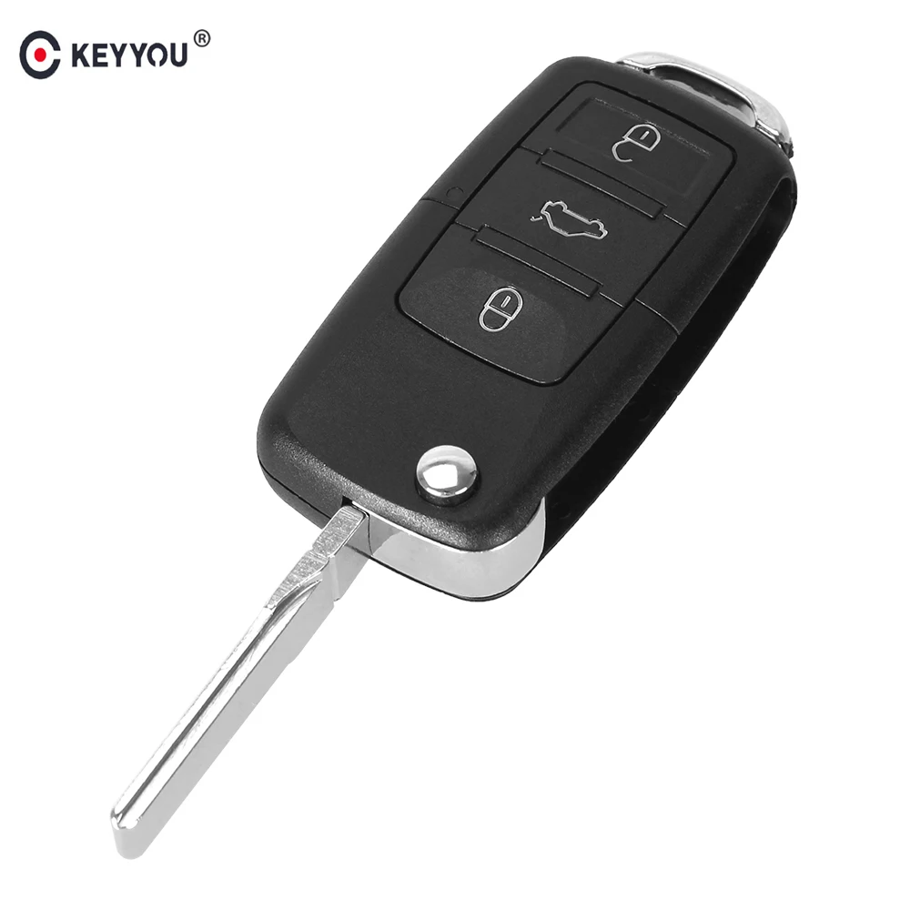 KEYYOU 4 кнопки Замена дистанционного Флип складной Автомобильный ключ оболочка чехол для Фольксваген Гольф MK4 Bora Fob авто ключ пустой чехол