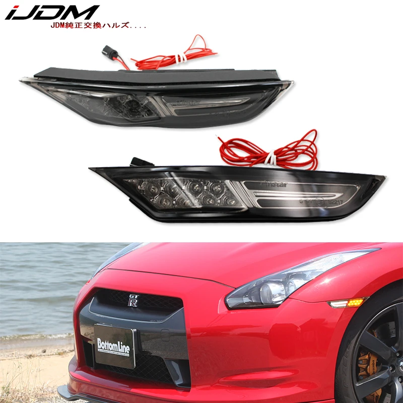 IJDM Высокая мощность белый/Янтарные светодиодные боковые габаритные фонари для