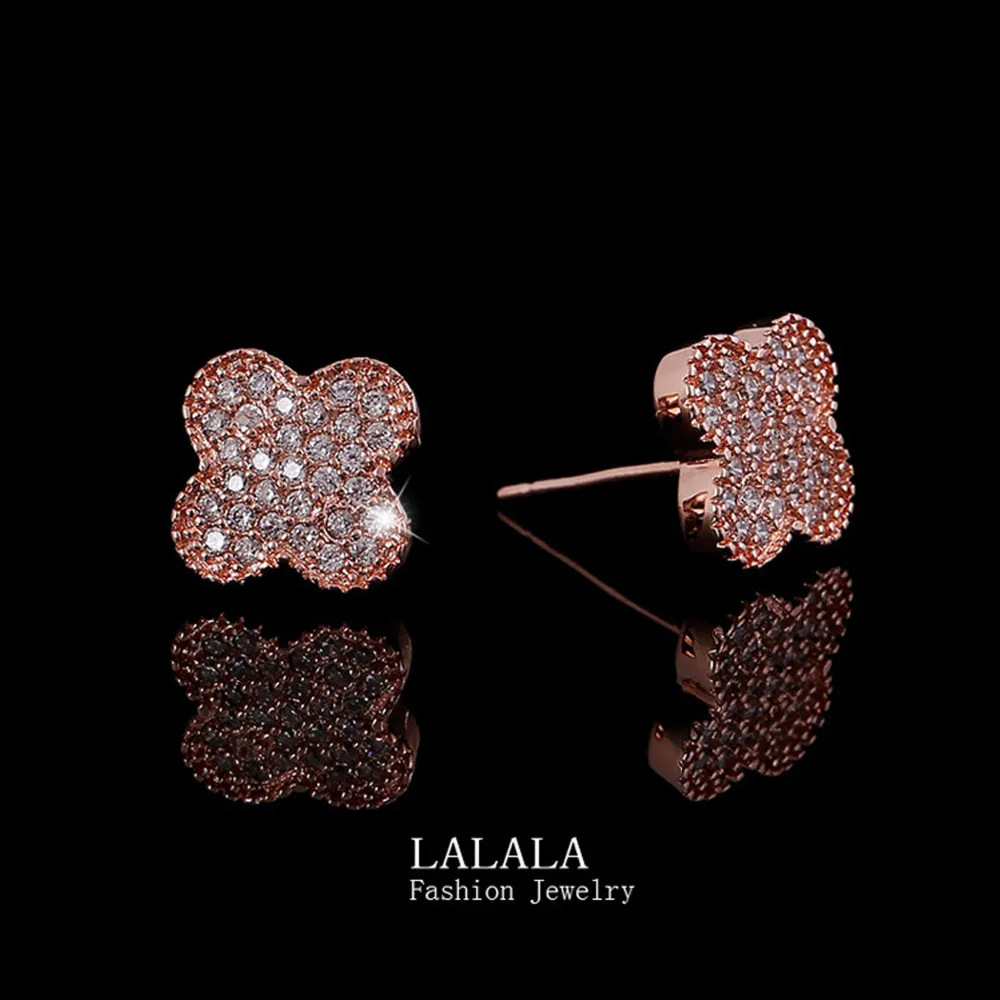 LUALA Люксовый Бренд Высокого Качества Для Женщин Дамы Серьги 3 Цвета Меди Циркон