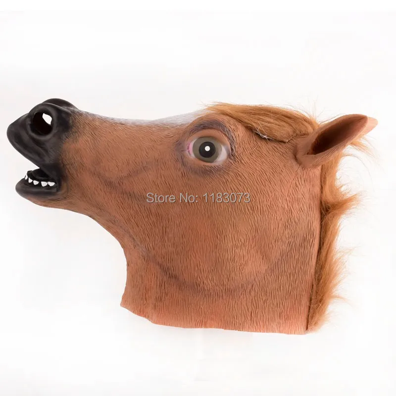 Страшная голова лошади искусственный костюм резиновые маски новинка коричневые