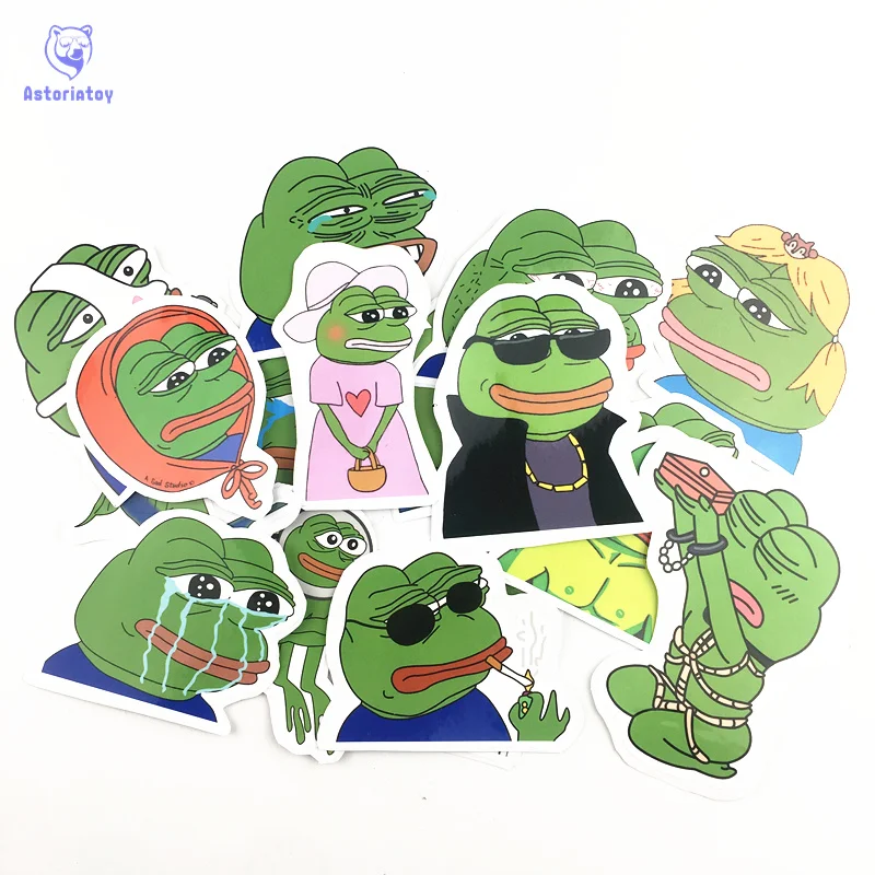 17 шт./лот сумка для ноутбука Sad Pepe the Frog холодильник скейтборд чемодан на колесиках