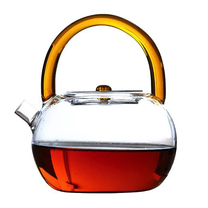 850ML transparent glass teapot thickened color handle with filter flower heated pot large capacity tea set | Дом и сад