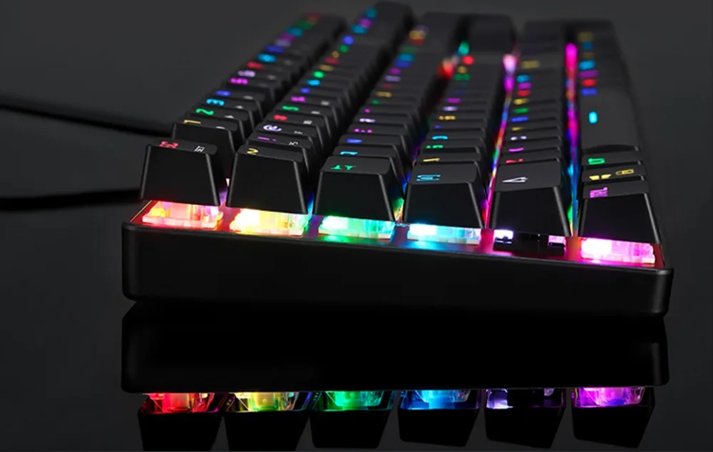 MOTOSPEED CK104 игровой проводной светодиодный Подсветка механическая клавиатура 104 ключей RGB синий переключатель Anti-Ghosting для игр с коробка в подарок