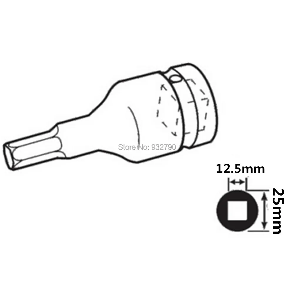 8 шт. 1/2 &quotDr влияние сплайн немного розетки H5 H6 H7 H8 H10 H12 H14 H16 (5 мм 16 мм) fit &quotDrive