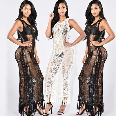 Новинка женское сексуальное бикини с кисточками Пляжная накидка без рукавов