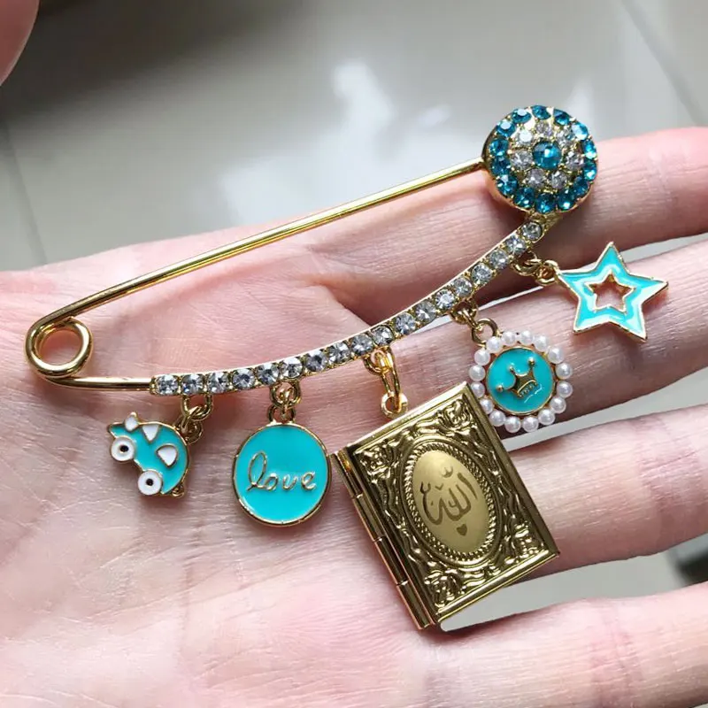 Мусульманский мусульманский семейный Коран Аллах нержавеющая детская булавка |