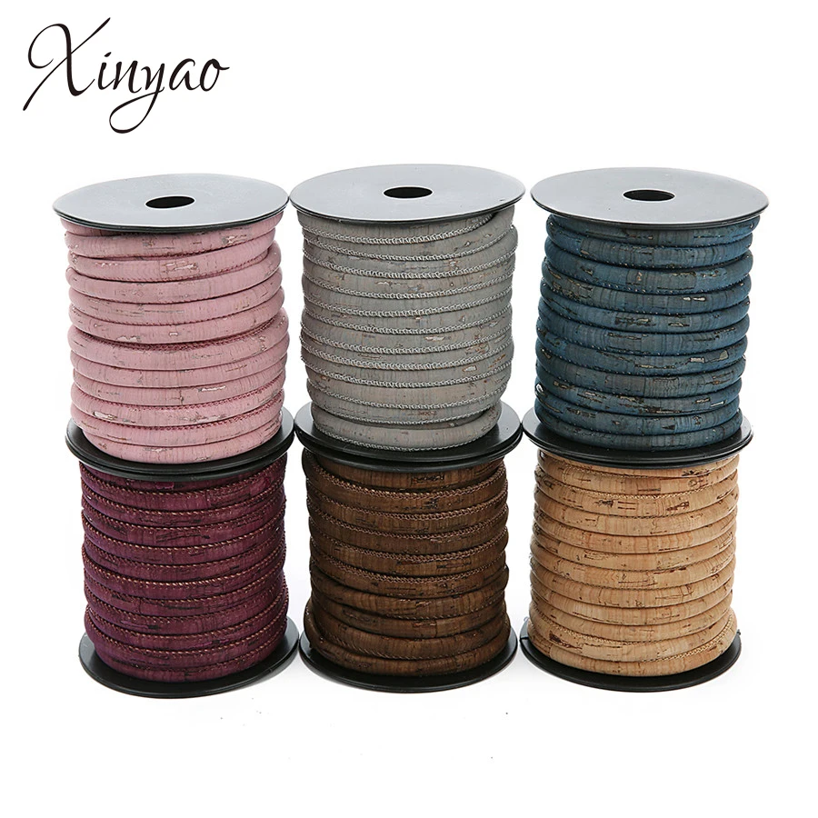 XINYAO 10 м/рулон 6 мм круглые кожаные шнуры веревка ручной работы Diy ювелирных