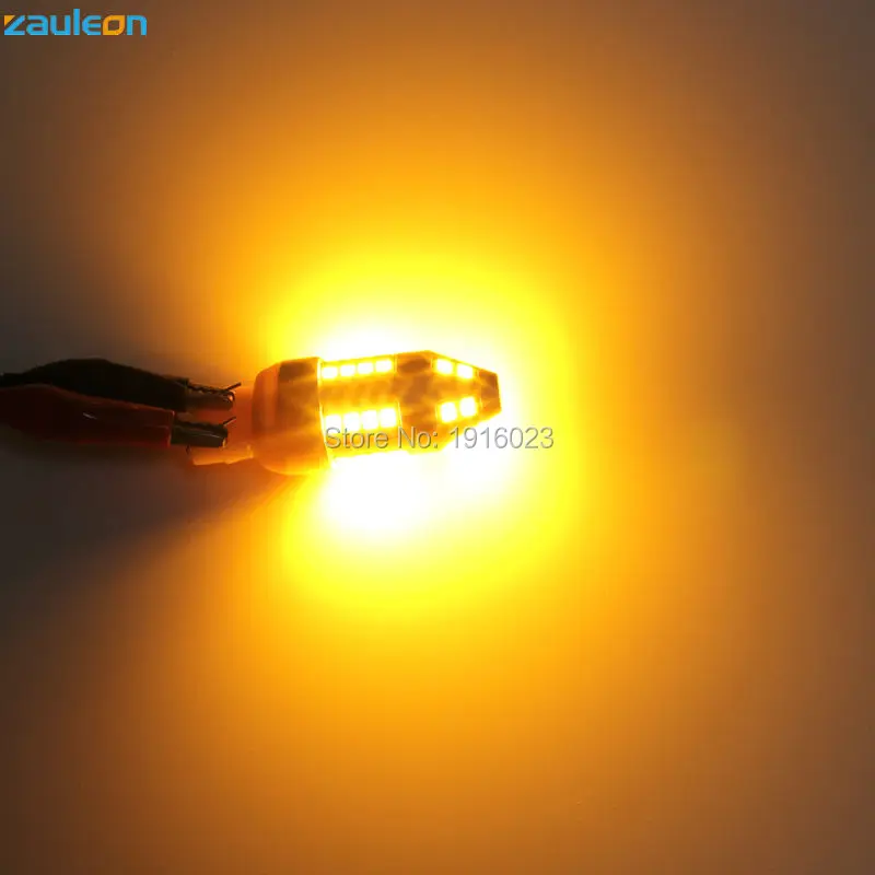 Zauleon 2 шт. Янтарный светодиодный указатель поворота светильник T20 7443 580 W21/5 Вт 7440 WY21W 944 люмен желтый светодиодный автомобильный светильник заменить лампы