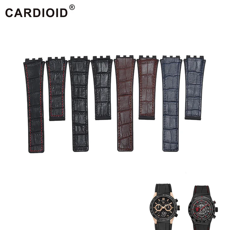 Модный силиконовый и кожаный ремешок 22 мм для часов серии TAG HEUER, качественный ремешок унисекс, мягкий ремешок для часов CARRERA, браслет на запястье