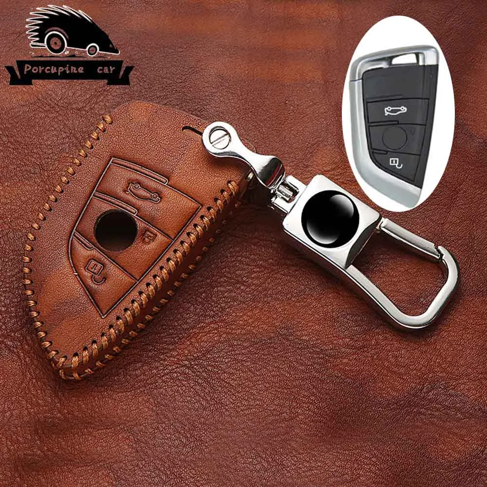 High quality leather Car Key Case Cover Protector for BMW X5 F15 X6 F16 G30 7 Series G11 X1 F48 F39 Accessories Styling | Автомобили и
