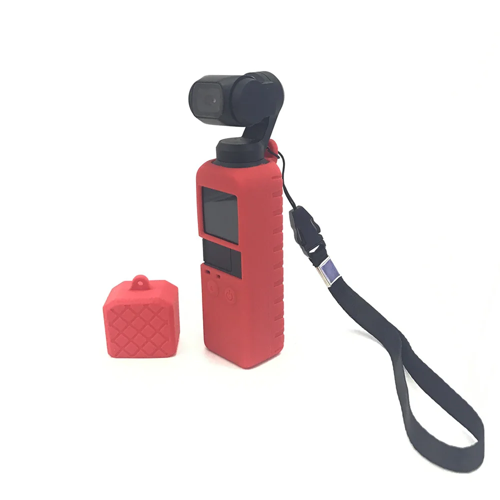 RED TUYU 3in1 комплект Осмо карман Мягкий Силиконовый гель средства ухода за кожей защитный чехол объектив кепки Крышка для DJI Карманный ручные стабилизаторы камера - Цвет: RED