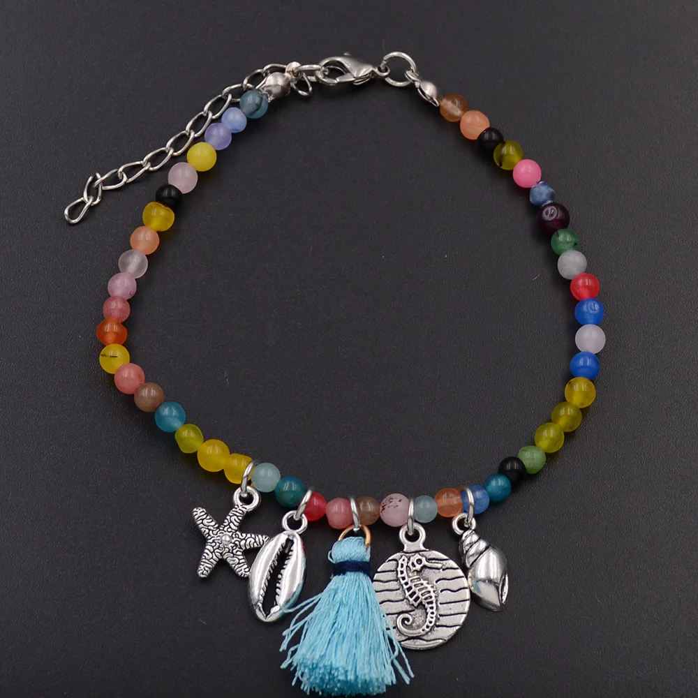 Браслеты на ногу WELLMORE женские анклеты в богемском стиле пляжные украшения из