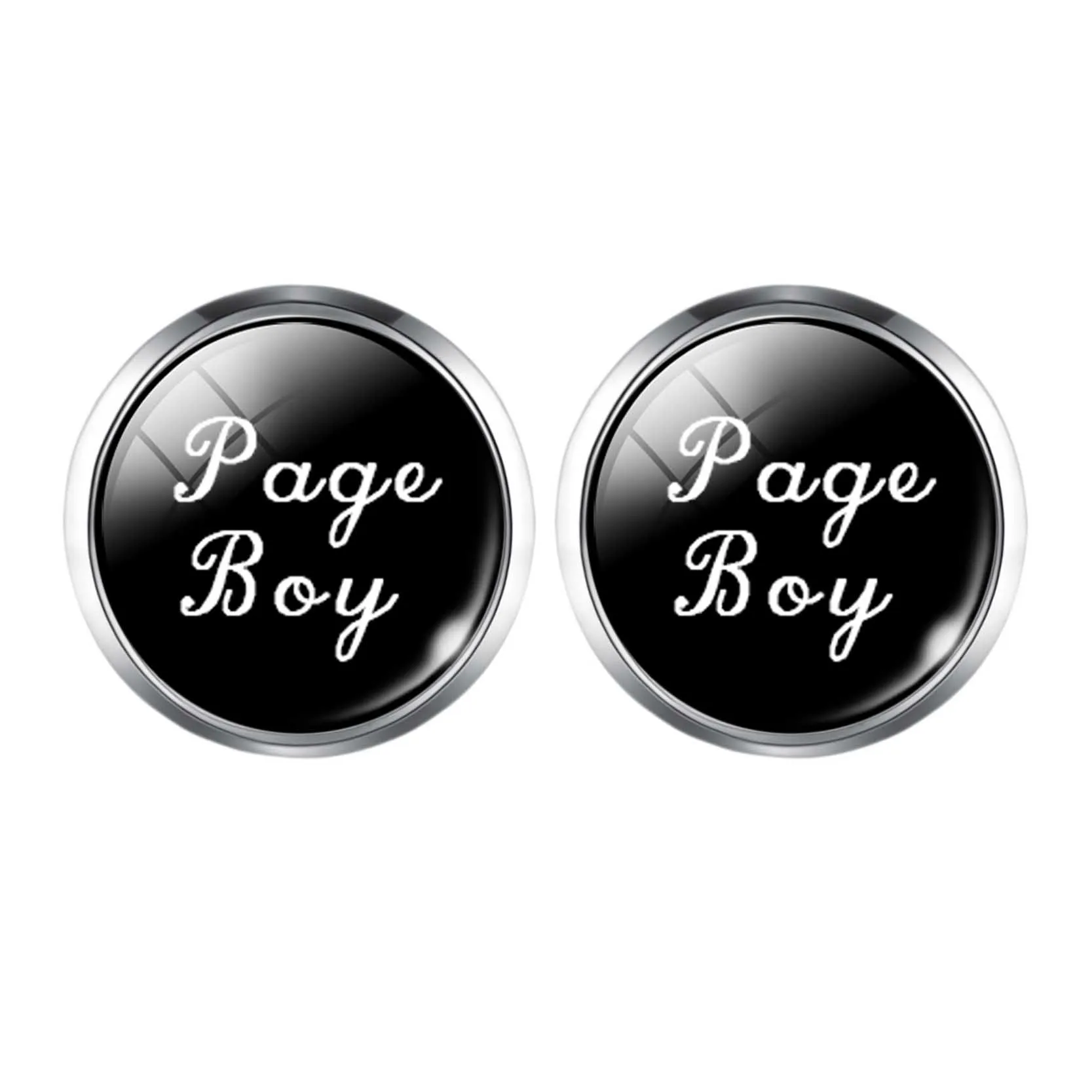 Page Boy шаблон стеклянные запонки кабошон Классический Простой стиль Свадебные