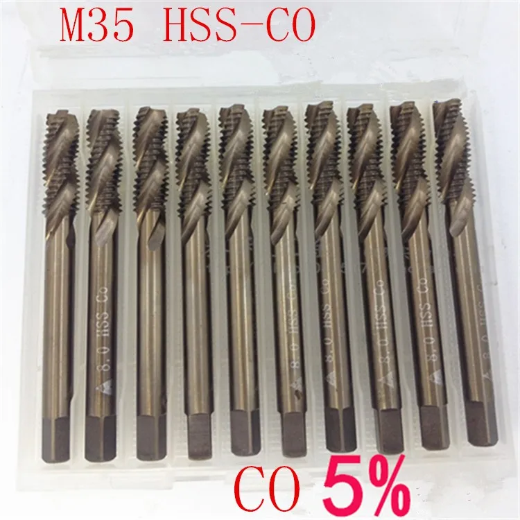 10 шт. M10x1.5 HSS-CO M35 содержащих Кобальт нержавеющей стали Метчик