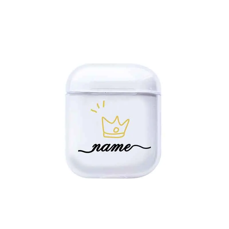 Мягкий чехол для наушников для Apple Airpods 1/2, защитный чехол, сделай сам, на заказ, корона, пара, прозрачный, Роскошный чехол для наушников для Airpods 2, чехол s - Цвет: DIY22