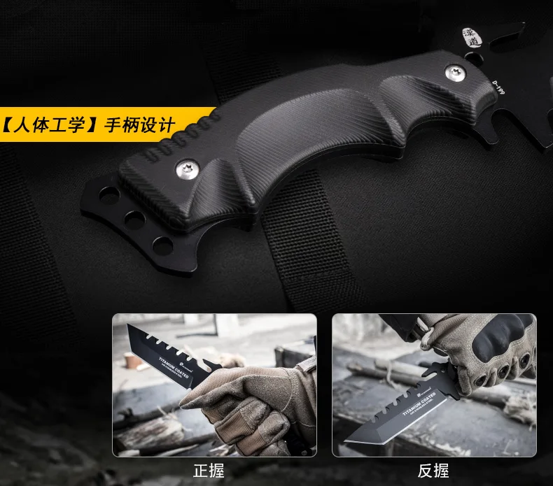 HX Открытый нож с фиксированным лезвием охотничий 440C сталь, K10 ручка, 58HRC, походные ножи спасательные инструменты для выживания на открытом воздухе с оболочкой