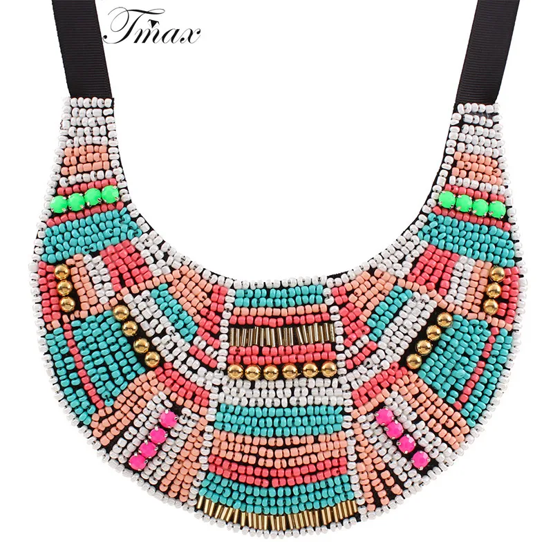 TengMaxi бисера многоцветный в богемном стиле цепочки и ожерелья кулон себе Чокер