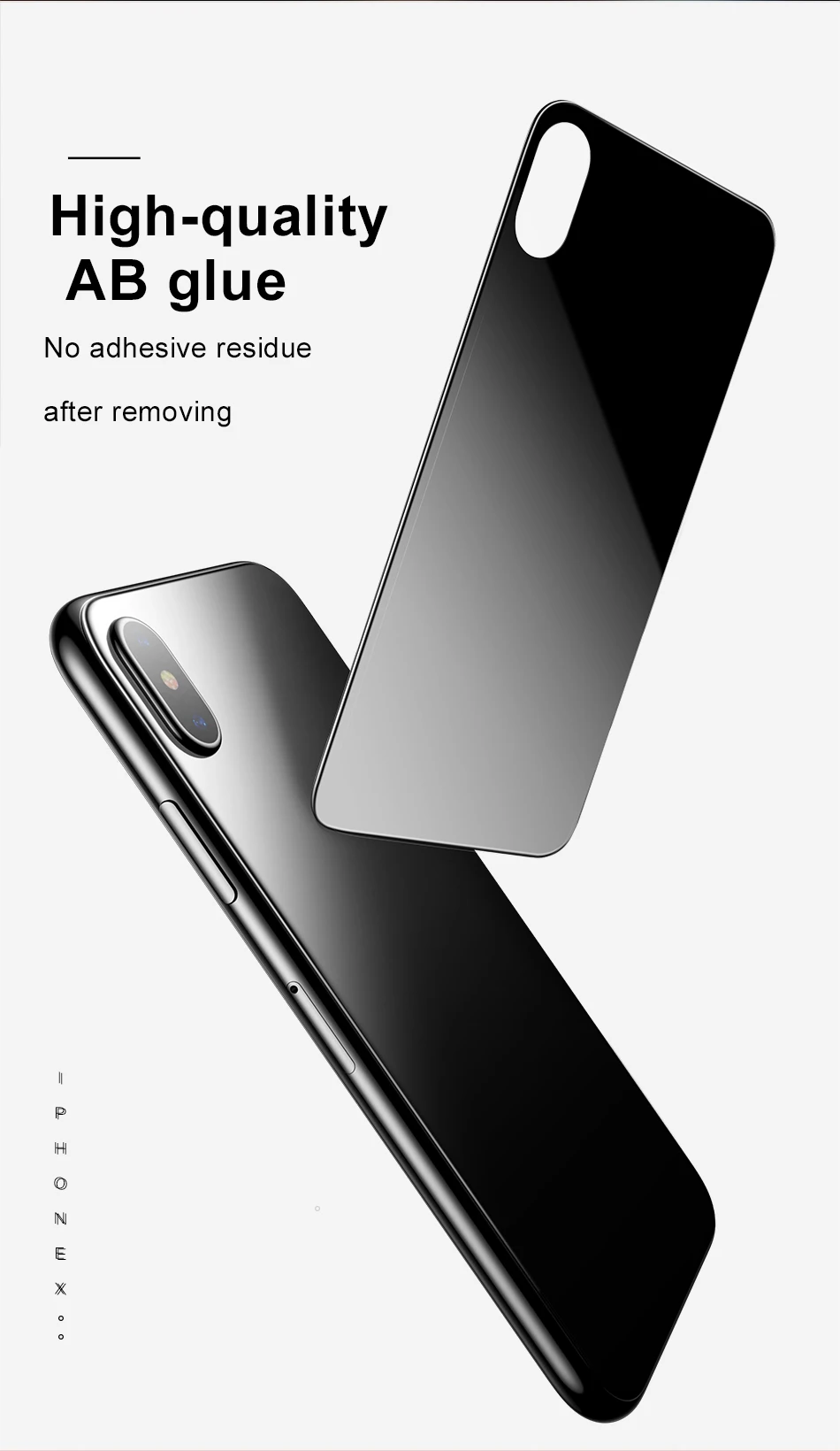 9H 0,3 мм заднее закаленное стекло для iPhone X XS MAX XR 11 Pro MAX 7 8 Plus полное покрытие Защитная пленка для экрана черный белый золотой