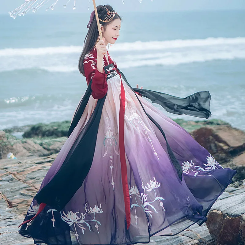 Летняя традиционная одежда женская ханьфу костюм для косплея Национальный