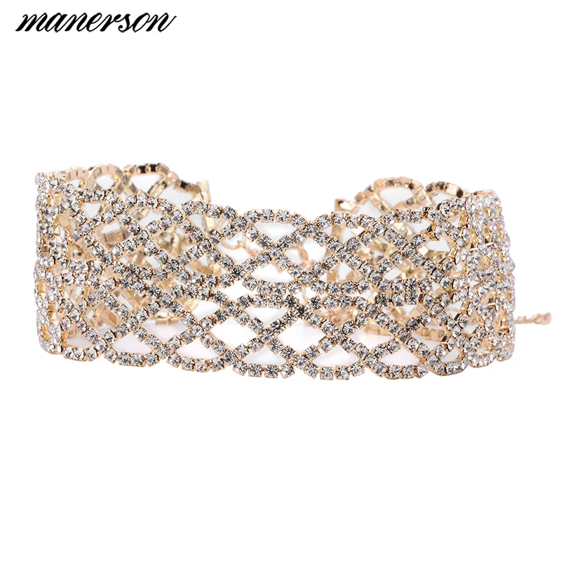 Manerson Роскошные хрустальные ожерелья кулон горный хрусталь колье Кружева Колье