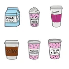 Розовые милые Мультяшные кофейные заколки чашки, броши для путешествий, Значки для чашки, молочные лацканы, значки, подарок для любителей кофе, молока