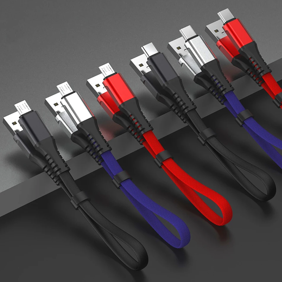 30 см Micro USB кабель 2.4A телефон зарядное устройство кабель быстрой зарядки данных провод для iphone X samsung S10 Xiaomi huawei Портативный USB C шнур